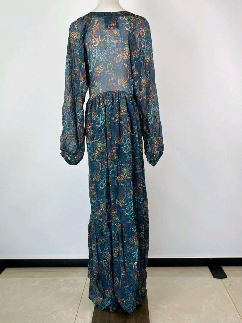 Johnny Was💎 Paisley 100% Silk💎Maxi Dress💎Sz L💎retail $550💎